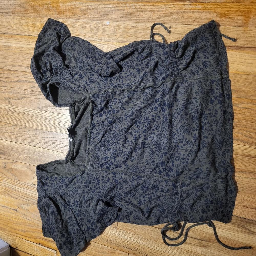 Lucky Brand Green Floral Blouse